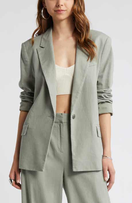 Open Edit Linen Blend Blazer