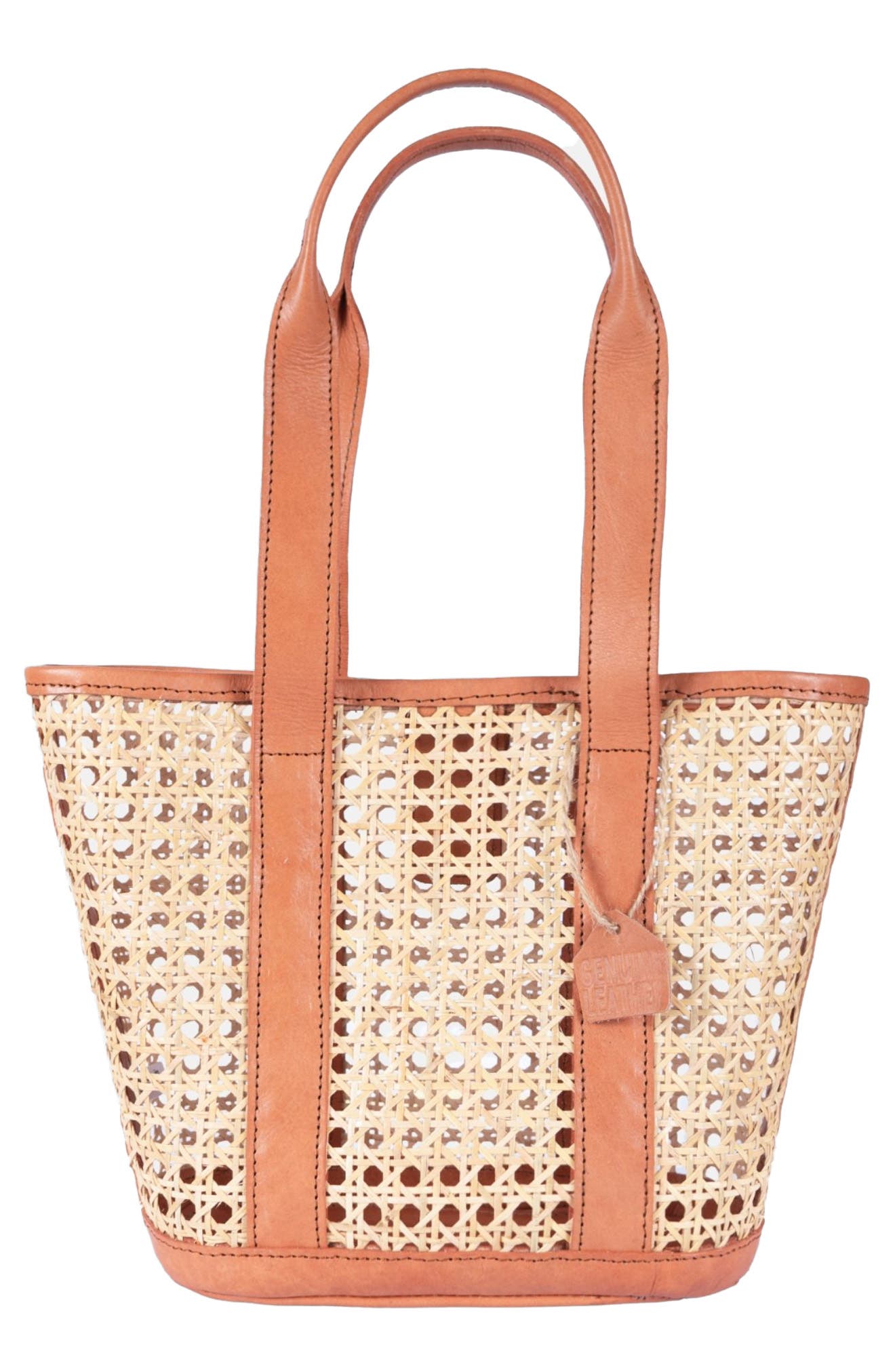 Jelavu Sandi Small Woven Cane Tote, Main, color, Tan
