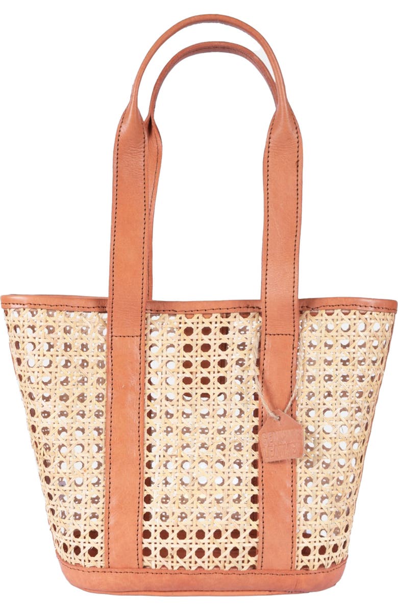 Jelavu Sandi Small Woven Cane Tote, Main, color, Tan