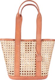 Jelavu Sandi Rattan & Leather Tote Bag