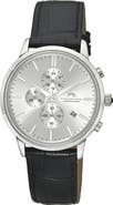 PORSAMO BLEU Aura Leather Strap Chronograph Watch, 44mm