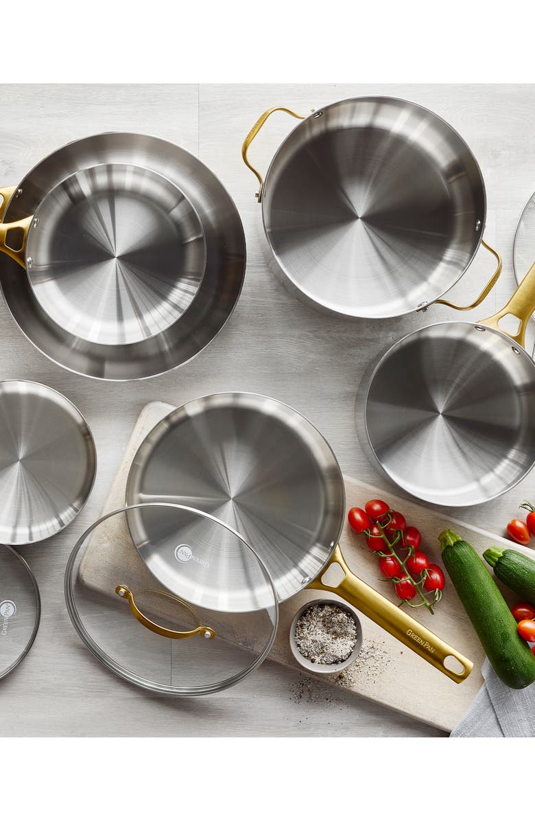 GreenPan Reserve 10-Piece Stainless Steel Cookware Set, Alternate, color, Stainless Steel