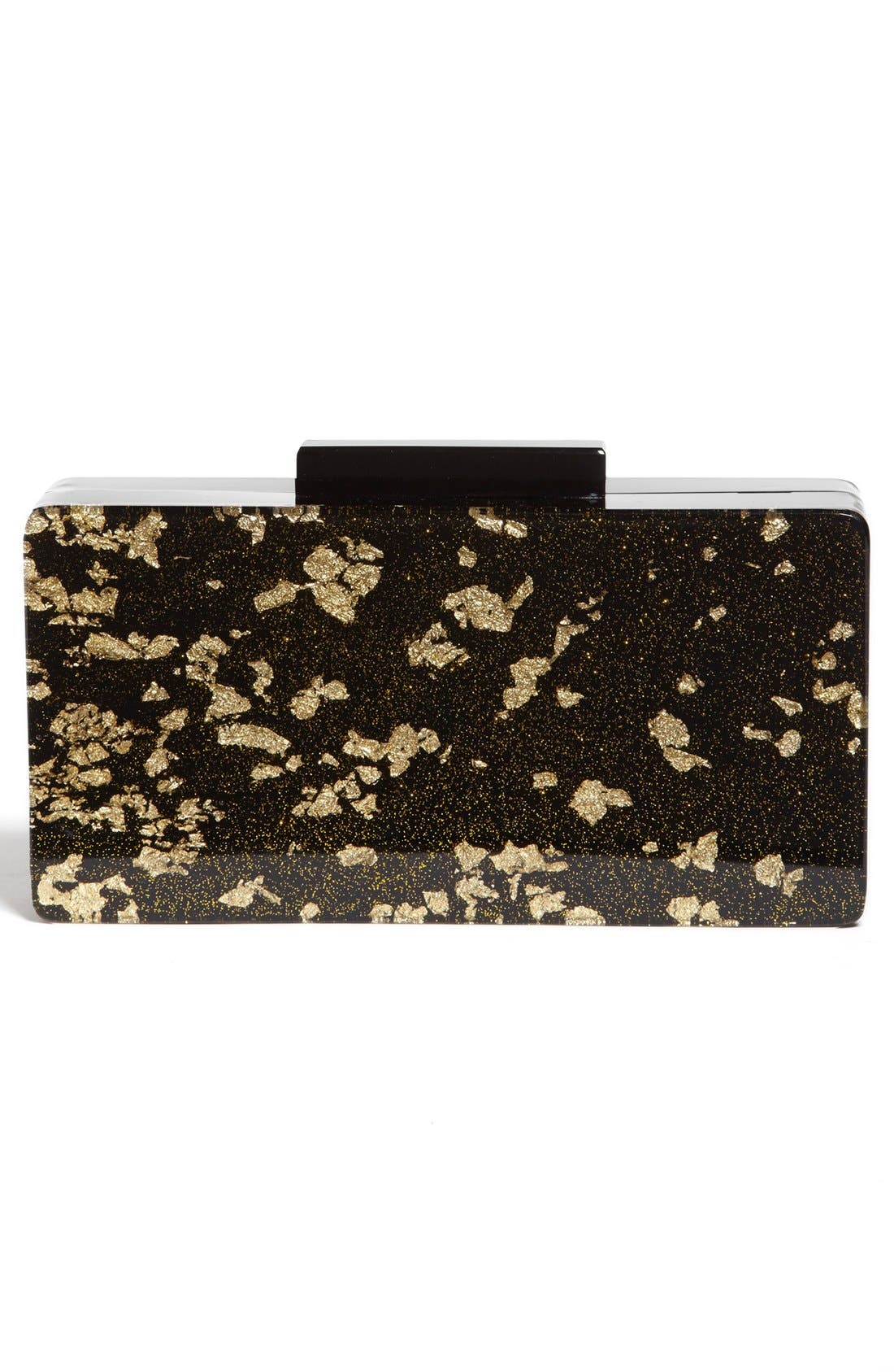 'Glimmer' Resin Clutch, Alternate, color, BLACK/ GOLD