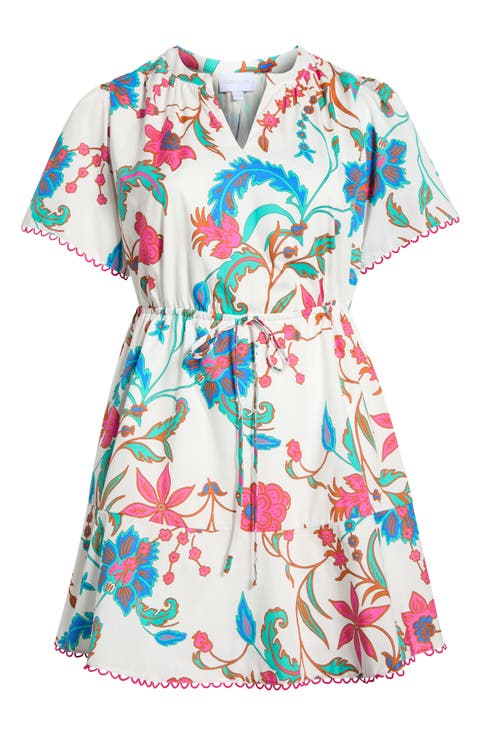 Izzie Floral Print Minidress (Plus)