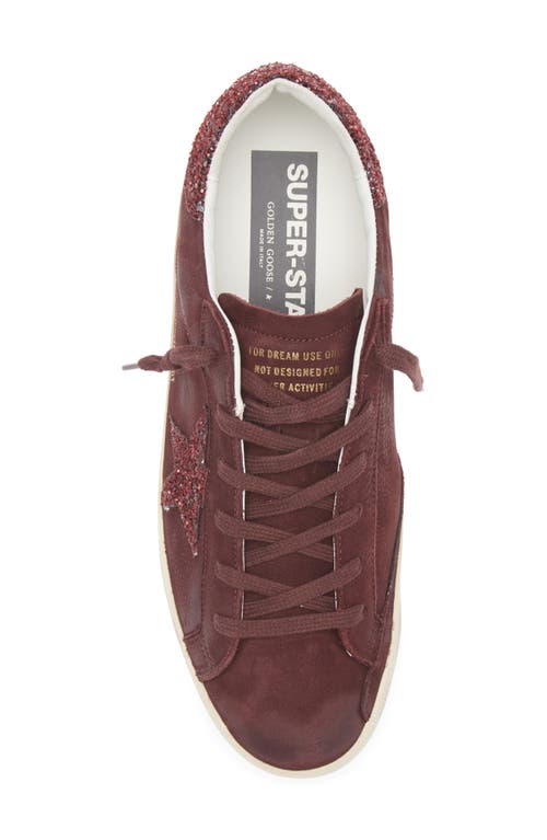 Golden Goose Super-star Low Top Sneaker In Burgundy