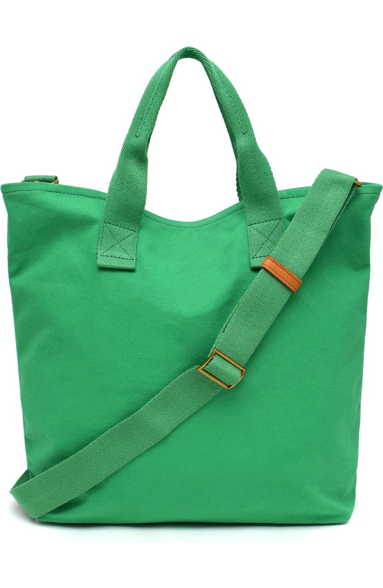 New Amsterdam Leatherworks Ayla Cotton Canvas Tote Bag, Alternate, color, Kelly