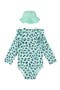 2-Piece Long Sleeve Swimsuit & Cap Set
