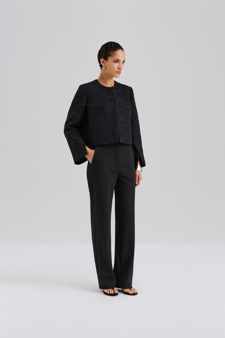 Ruthie Cropped Boucle Blazer, Alternate, color, Black