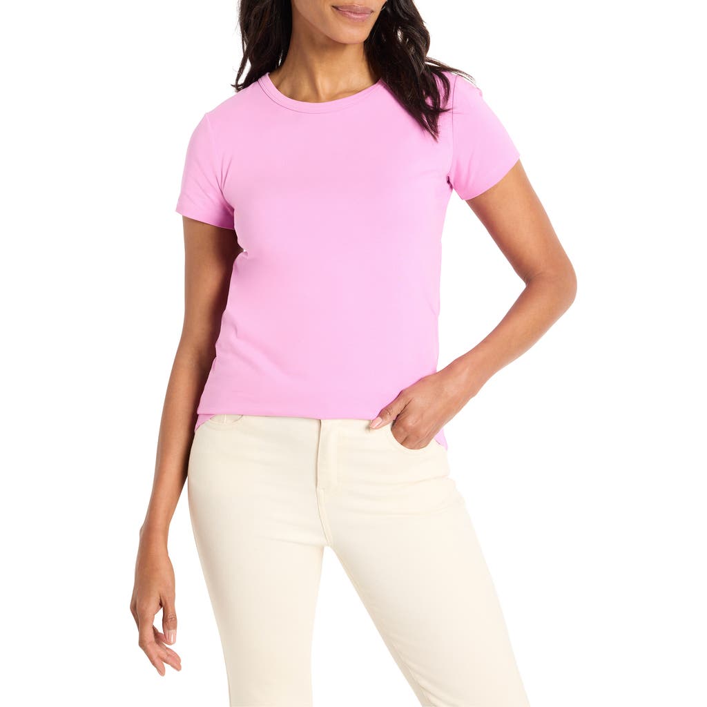 Nic + Zoe Nic+zoe Perfect Knit Crewneck T-shirt In Camellia