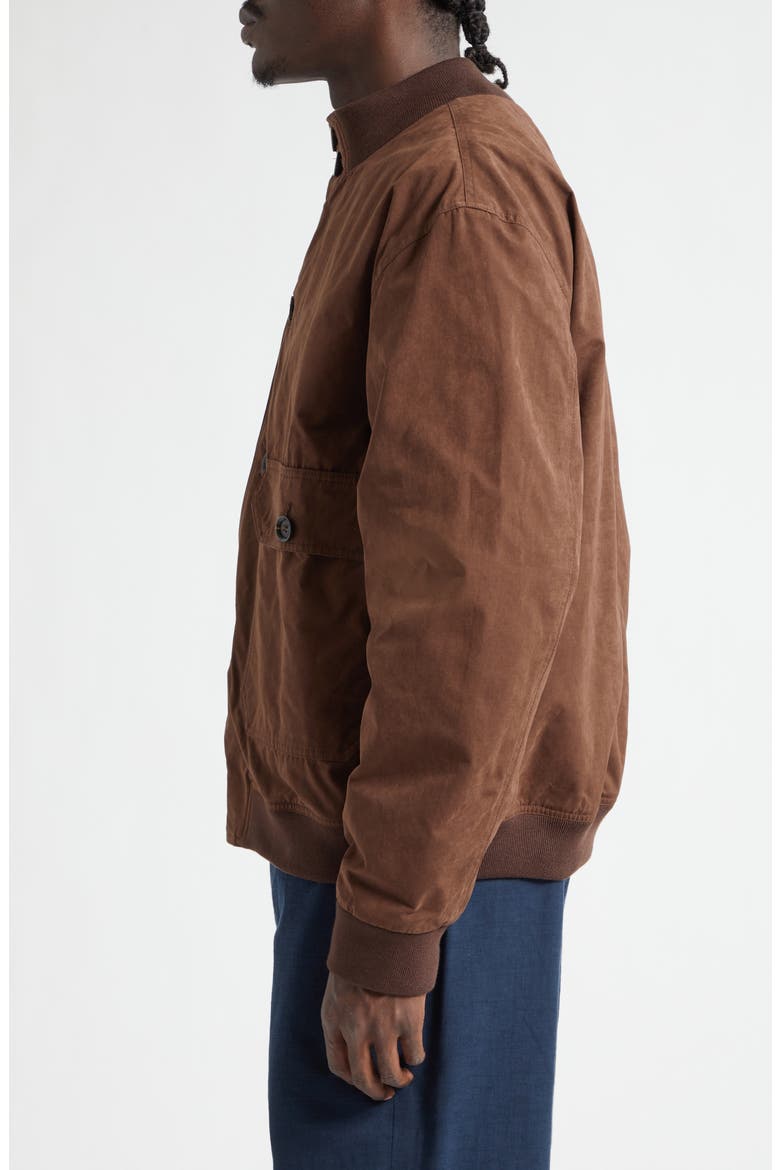 Water Repellent Nylon Rib Collar Jacket, Alternate, color, BROWN