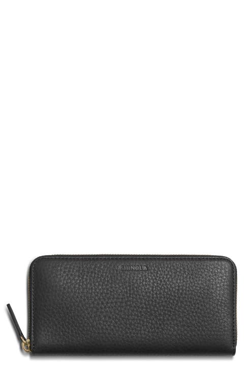 Continental Pebble Leather Zip Wallet