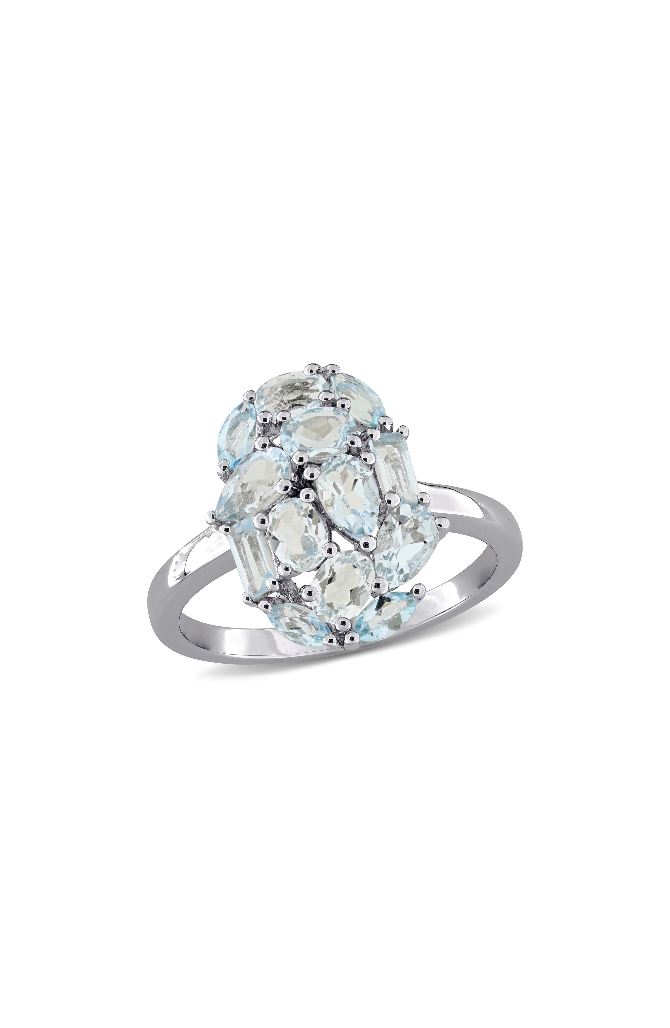 Sky Blue Topaz Cluster Ring