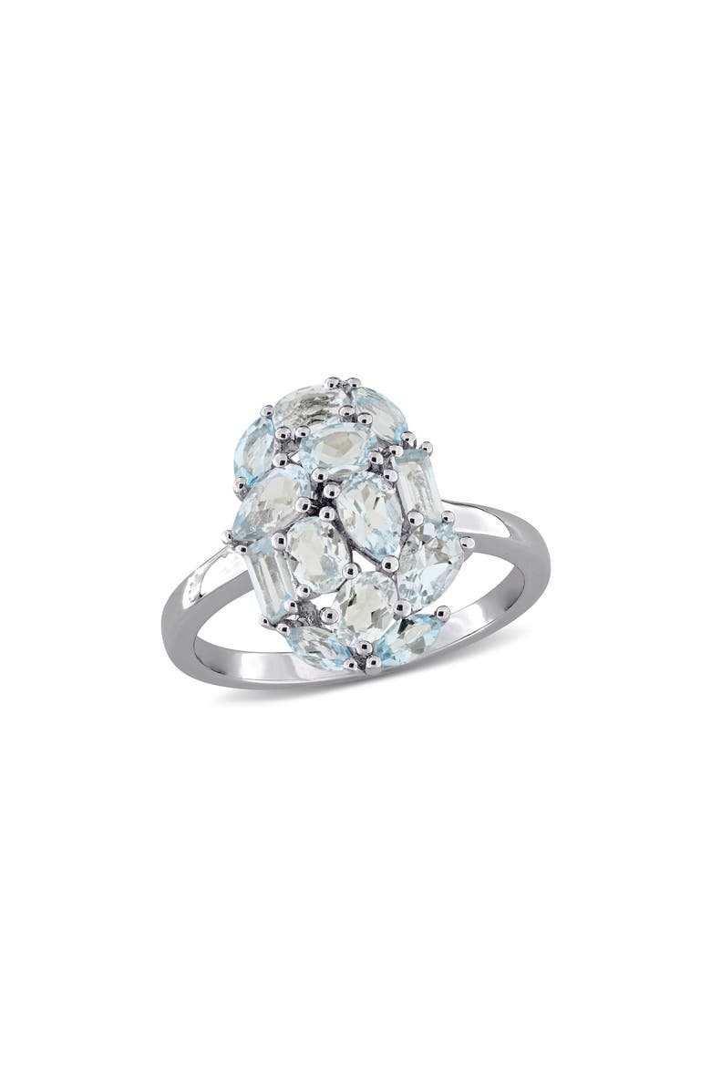 Sky Blue Topaz Cluster Ring, Main, color, BLUE