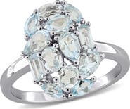 DELMAR Sky Blue Topaz Cluster Ring