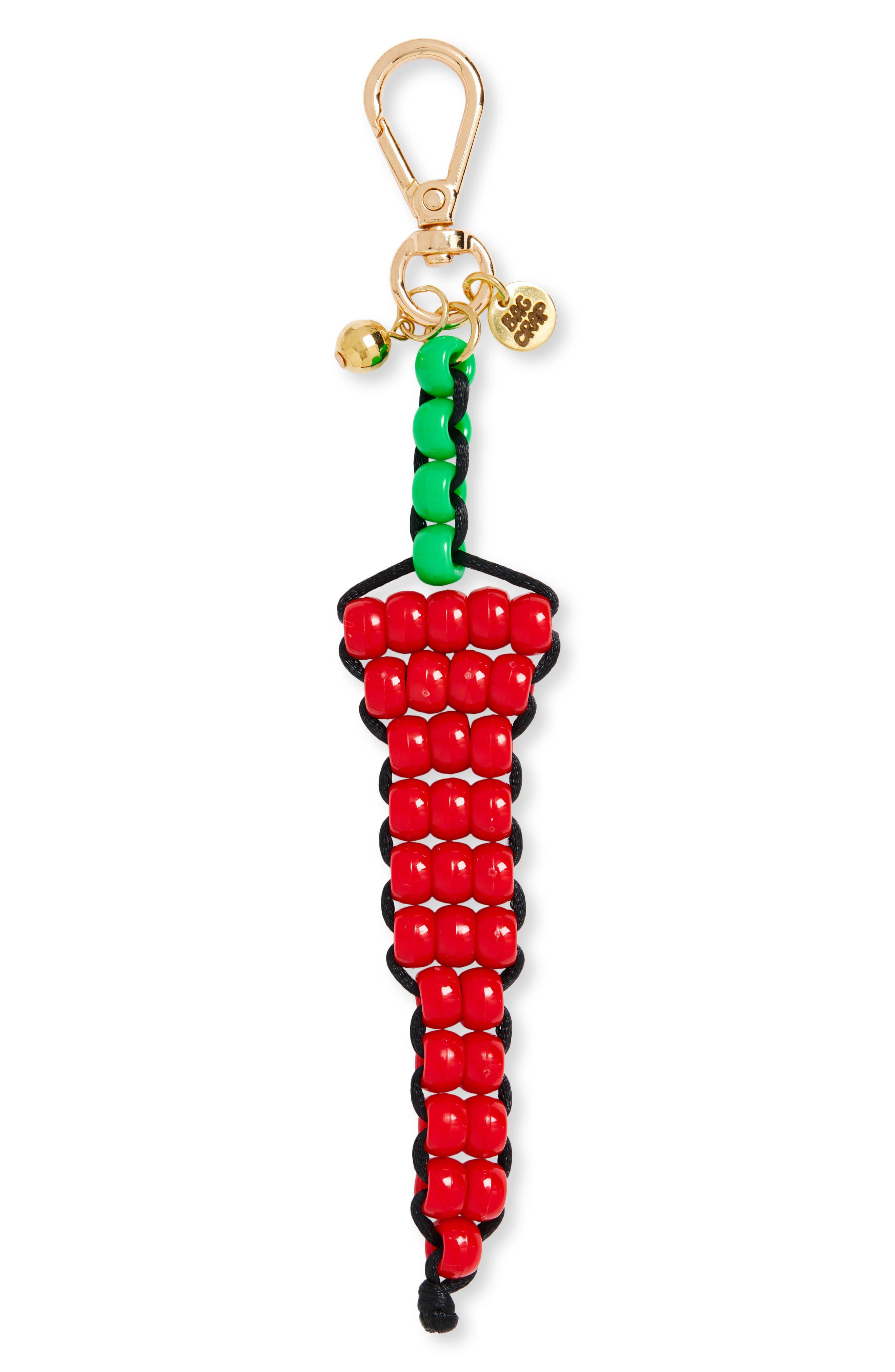BAG CRAP Chili Pepper Buddy Beaded Bag Charm in Red 