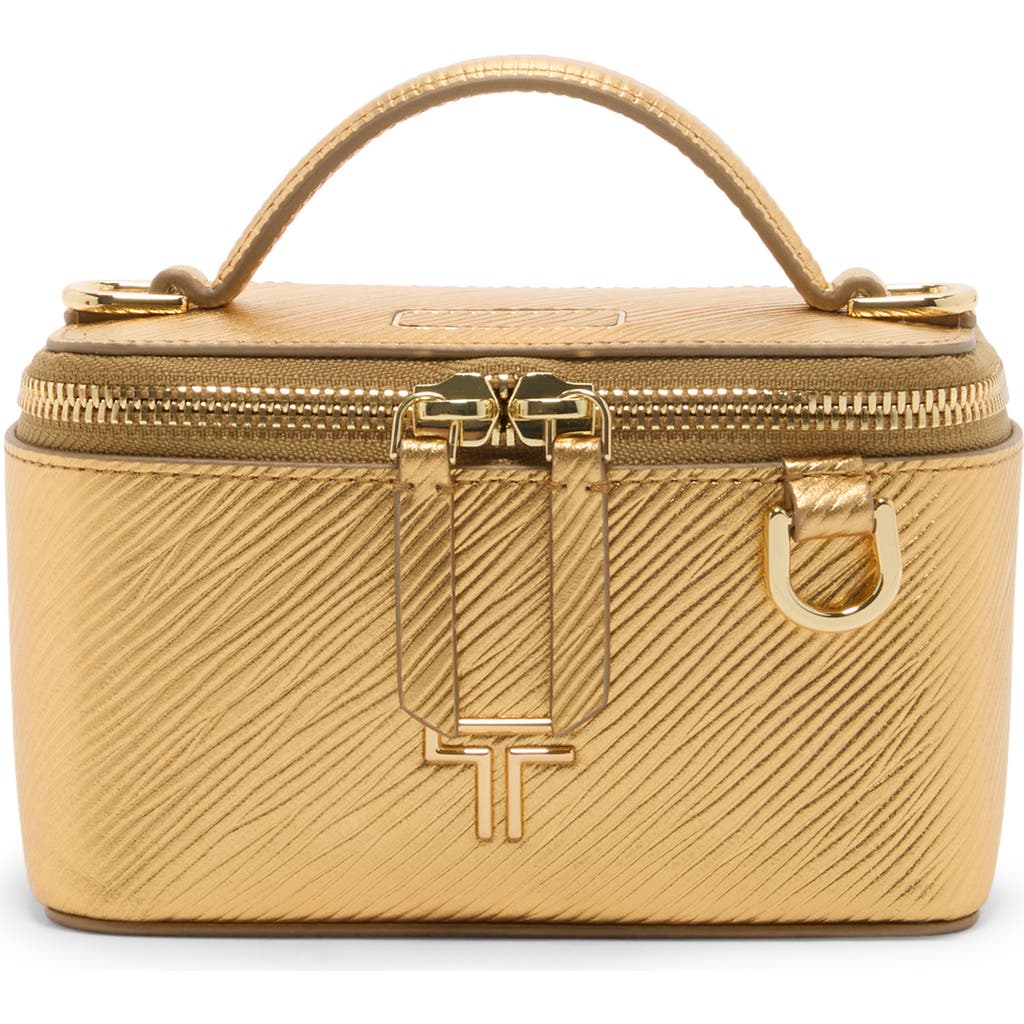 Tumi Voyageur Lex Mini Train Case Crossbody Bag In Gold