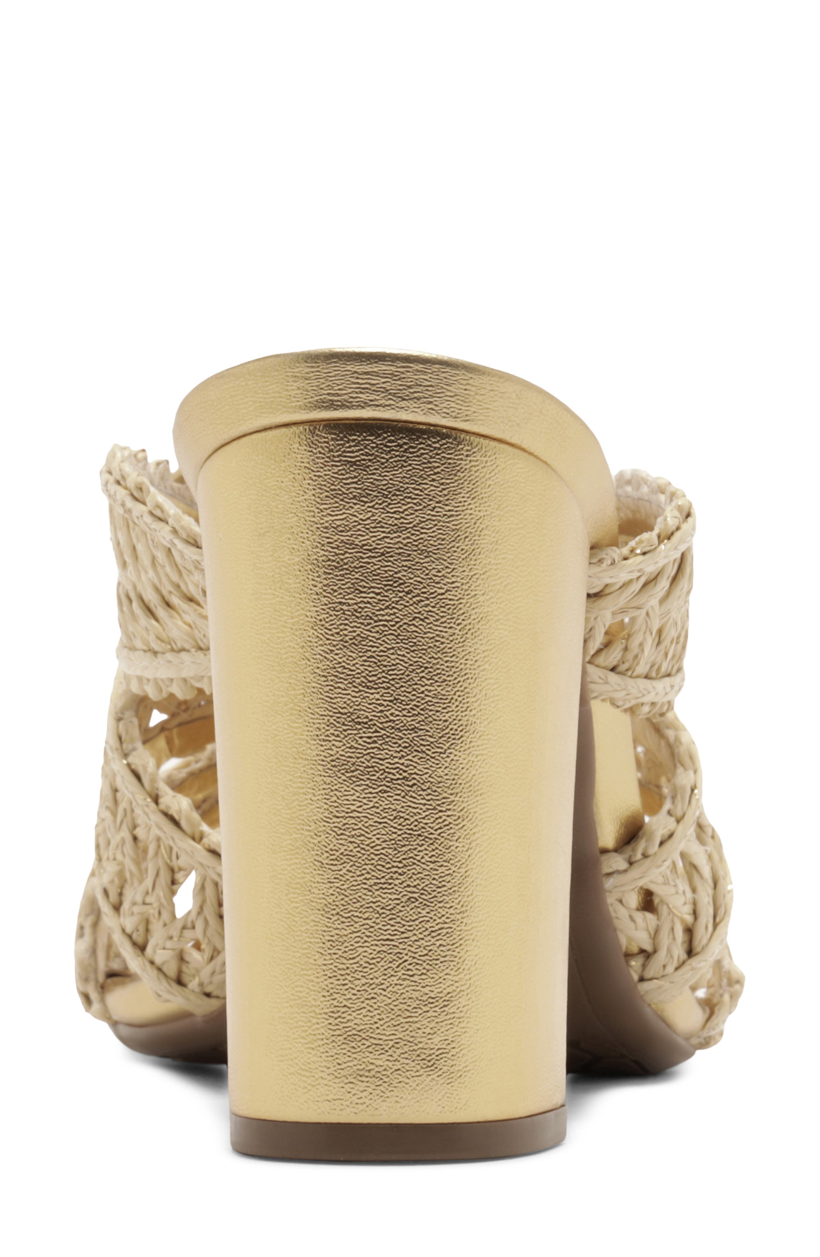 Arezzo Ciara Block Heel Sandal, Alternate, color, Natural Gold