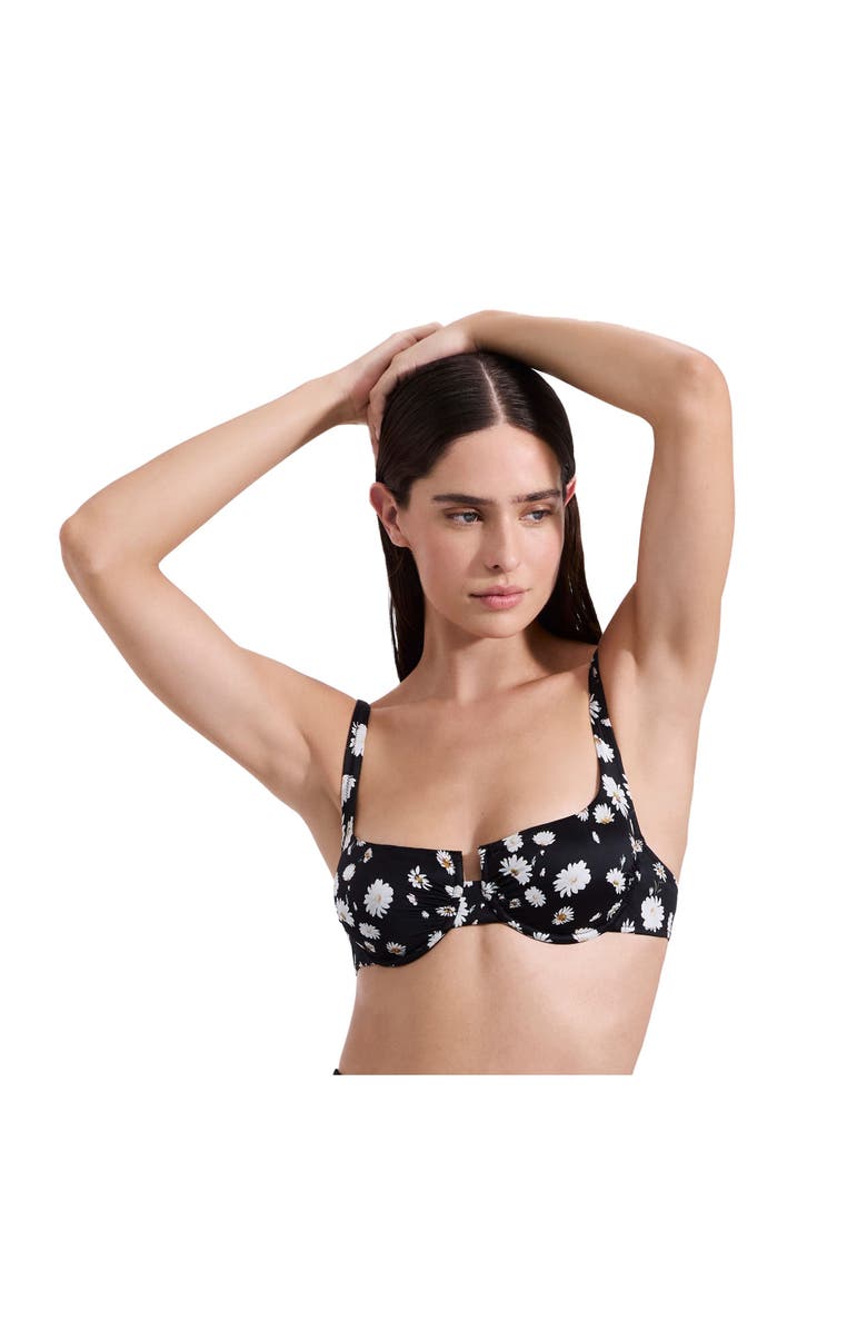 Luma Gottex Marguerite Underwire Bikini Top, Main, color, Black-White-Yellow