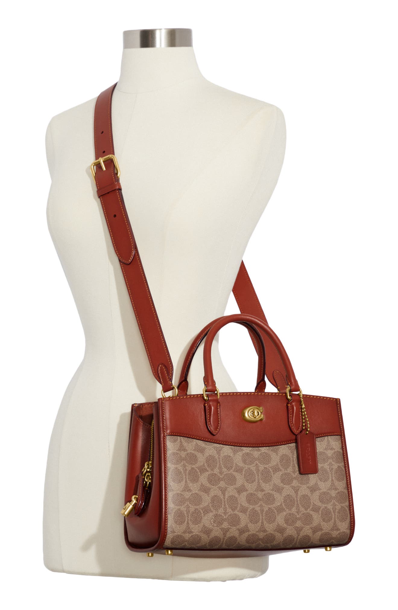 COACH Brooke Coated Canvas & Leather Shoulder Bag, Alternate, color, 