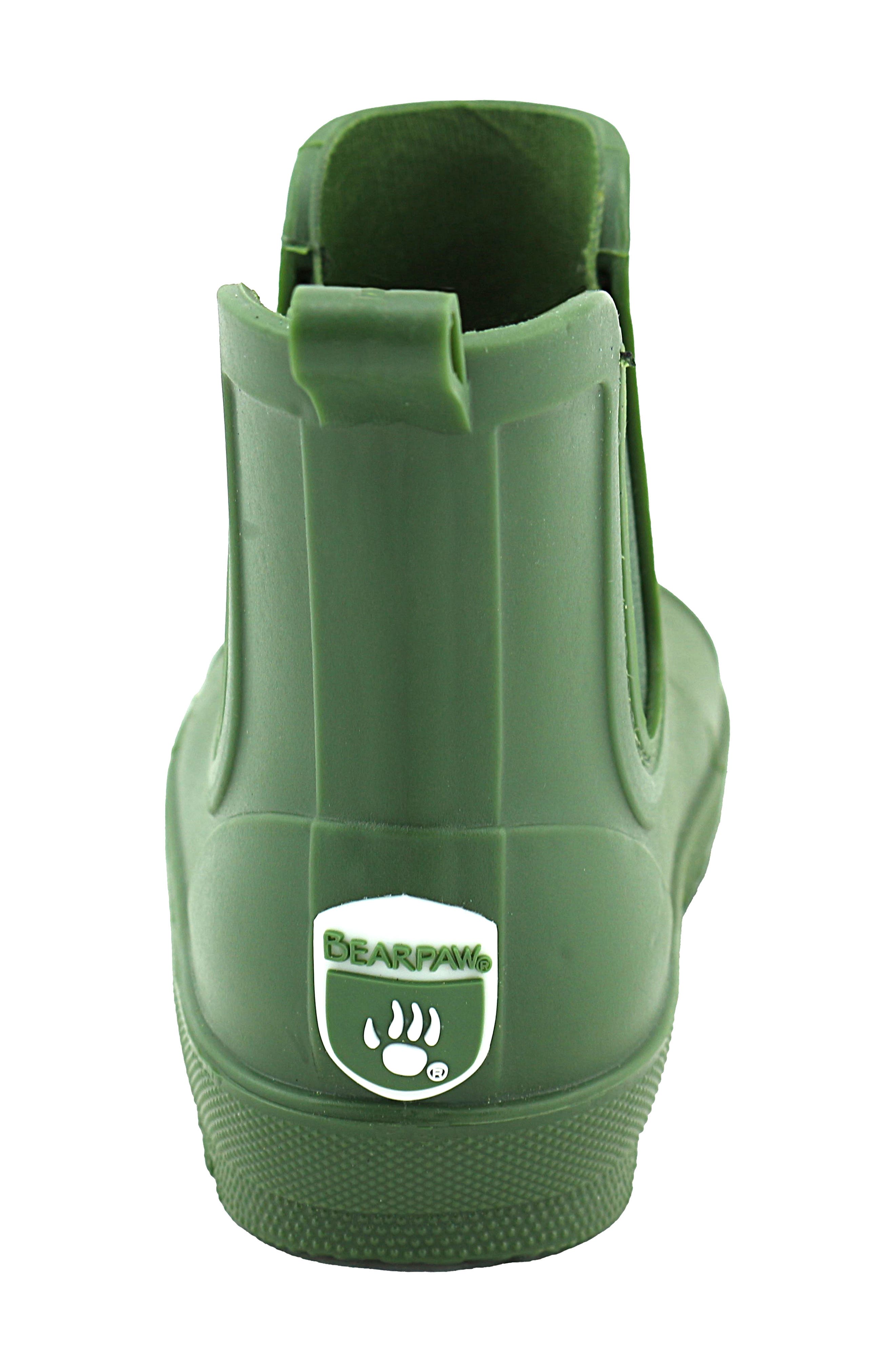 BEARPAW Kids' Waterproof Chelsea Rain Boot, Alternate, color, Hunter Green