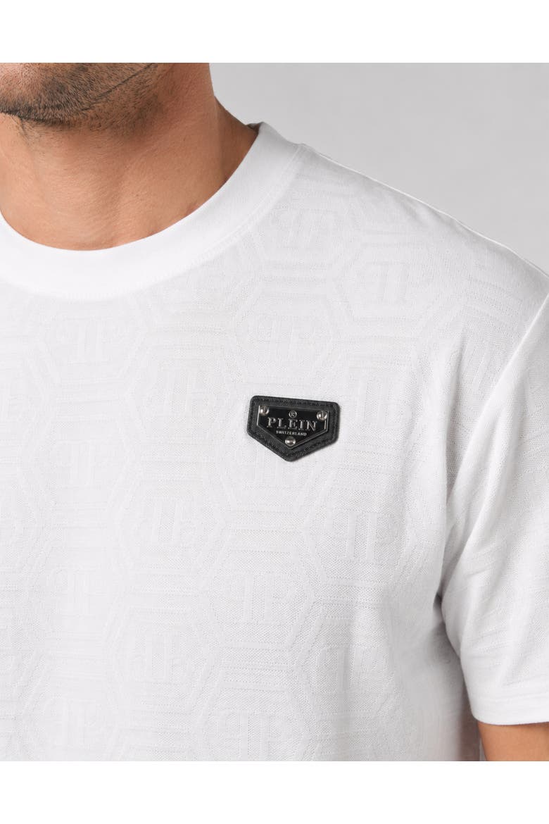 Jacquard T-Shirt Monogram Men, Alternate, color, white