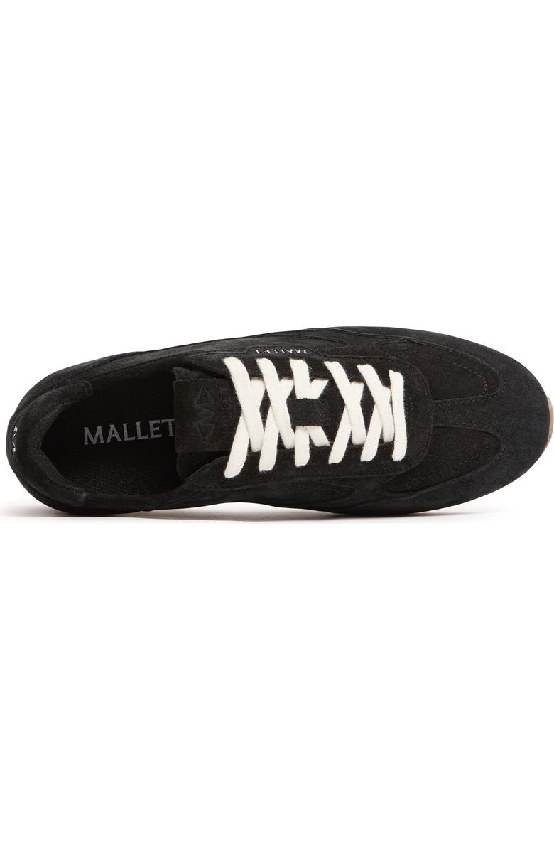 MALLET Penn Gum Leather Retro Runner Trainers, Alternate, color, Black