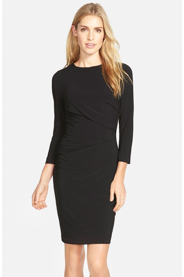 Side Ruched Jersey Body-Con Dress, Main, color, BLACK