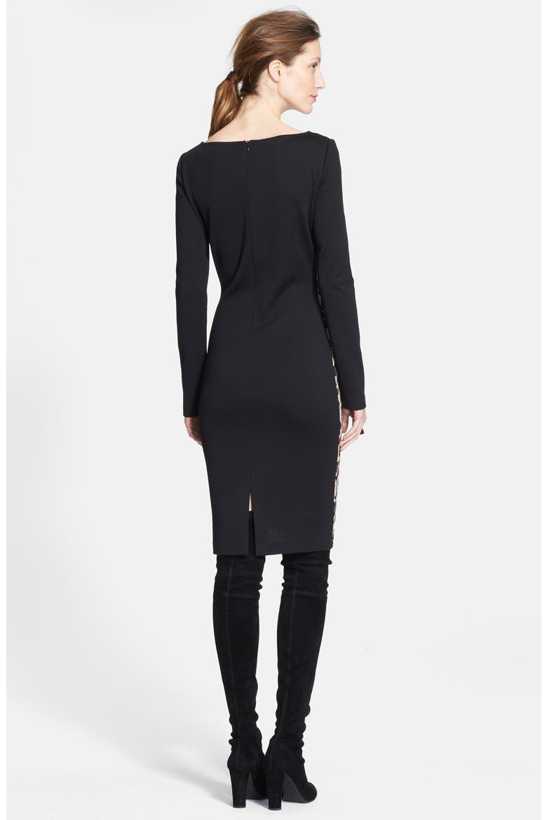 Colorblock Milano Knit Dress, Alternate, color, CAVIAR MULTI
