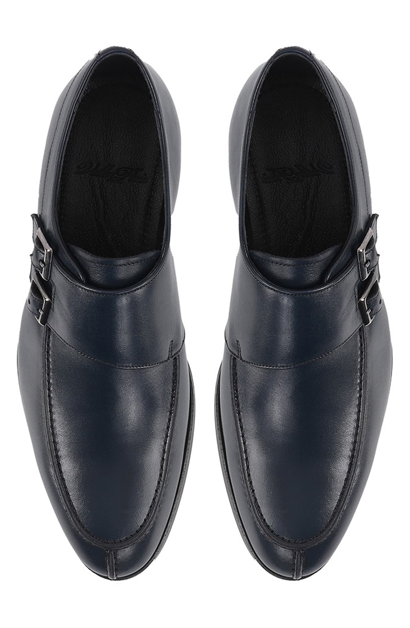 Arlington Double Monk Strap Leather Loafer, Alternate, color, NAVY BLUE