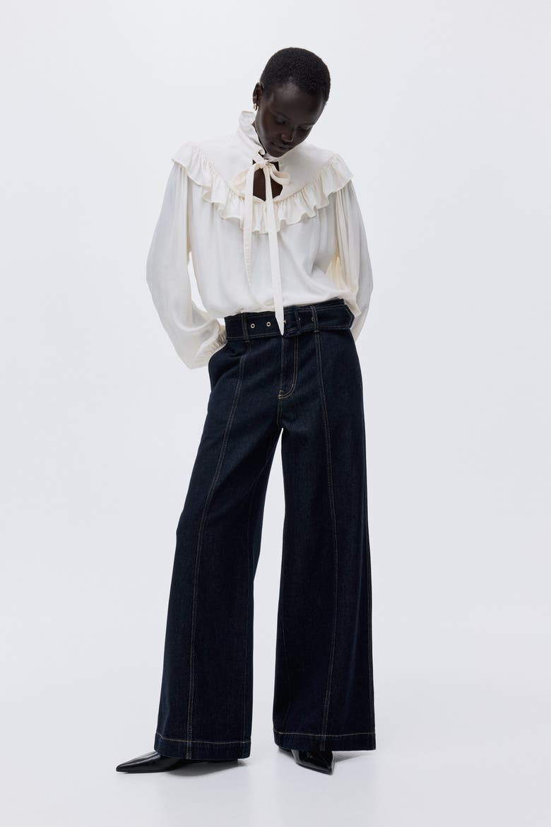 Wide High Jeans, Main, color, Dark denim blue