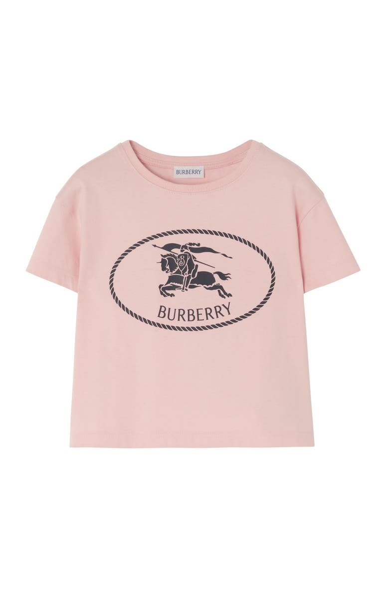Burberry Knight Stamp Cotton T-shirt, Main, color, Bouquet Pink