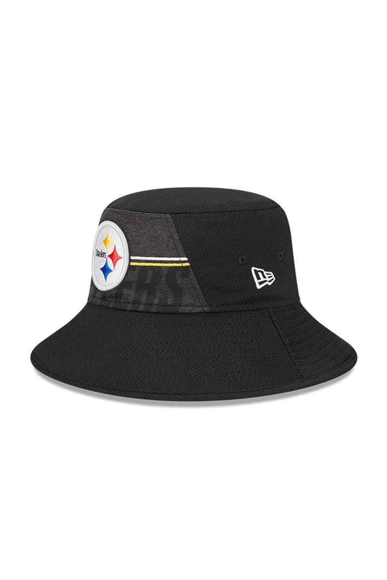 Men's New Era  Black Pittsburgh Steelers 2023 NFL Training Camp Stretch Bucket Hat, Main, color, Black