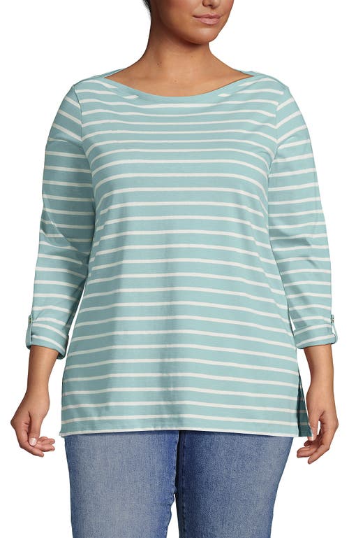 LANDS' END LANDS' END SUPIMA COTTON ADJUSTABLE 3/4 SLEEVE BOATNECK TUNIC 