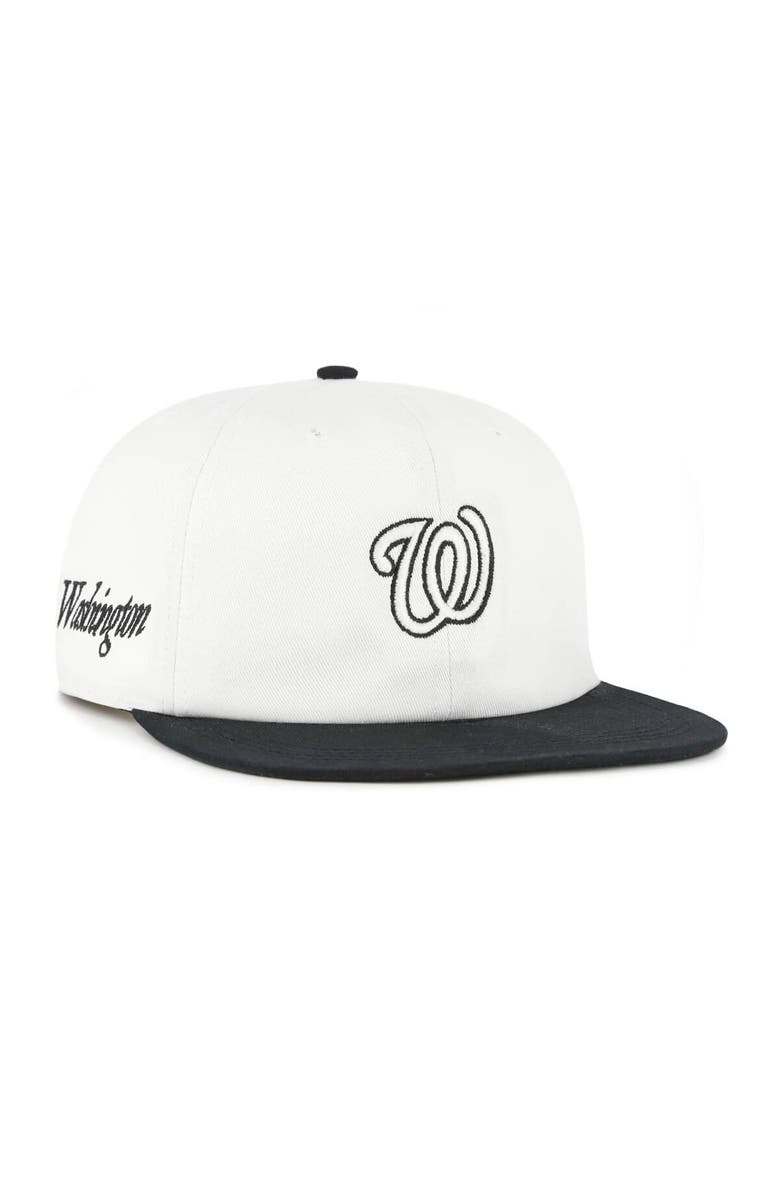 '47 Men's '47 White/Black Washington Nationals Foundation Captain Snapback Hat, Alternate, color, 