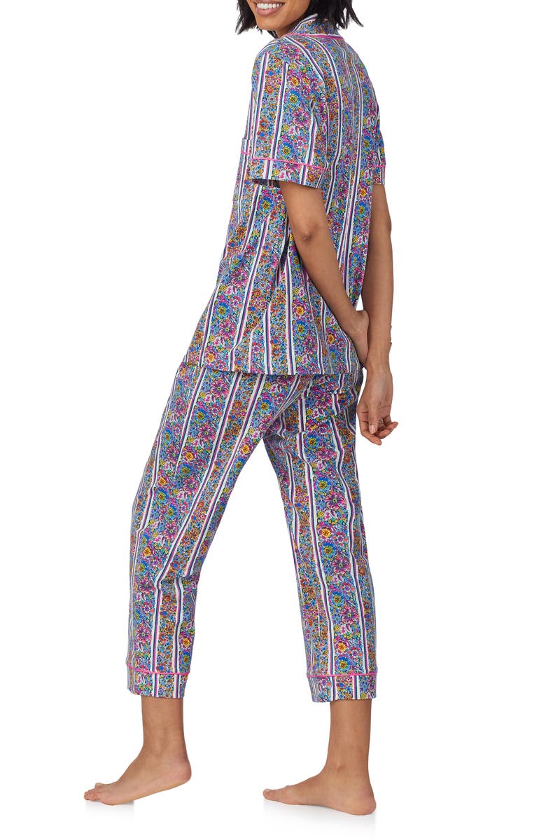 BedHead Pajamas Print Crop Stretch Jersey Pajamas, Alternate, color, Bel Fiore