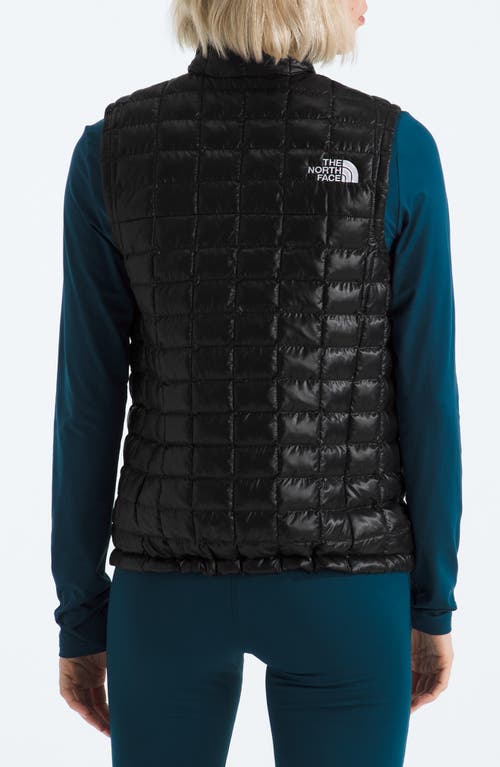 The North Face Thermoball Windproof Water Repellent Packable Quilted Vest In Black