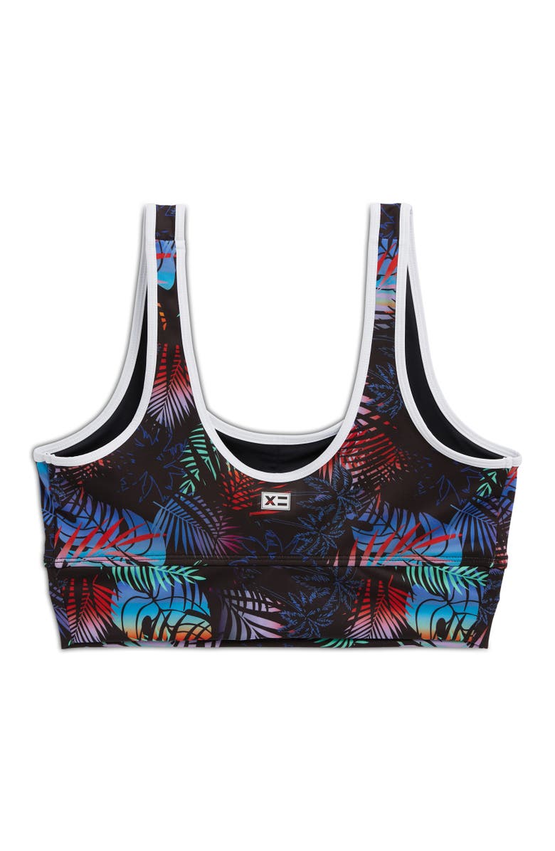 TomboyX Straight Up Longline Bikini Top, Alternate, color, Palm Dreams