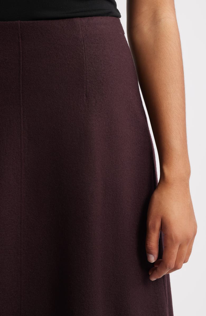 Eileen Fisher Felted Wool Jersey A-Line Skirt, Alternate, color, Cassis