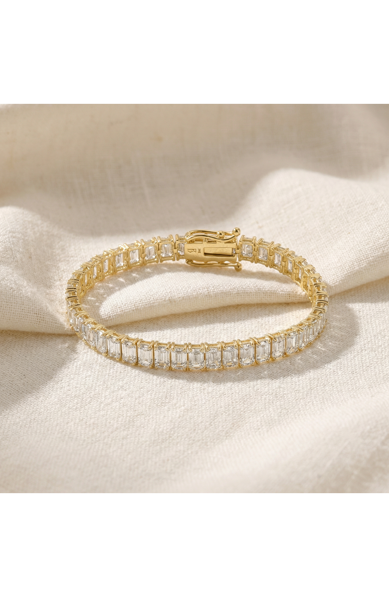 Bliss Diamond 20Ct Emerald Cut Diamond Tennis Bracelet 14k Gold 7" Lab Grown, Alternate, color, 14K Yellow Gold