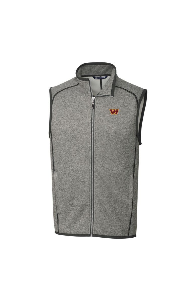 Cutter & Buck Men's Cutter & Buck Heathered Gray Washington Commanders Big & Tall Mainsail Full-Zip Vest, Main, color, 