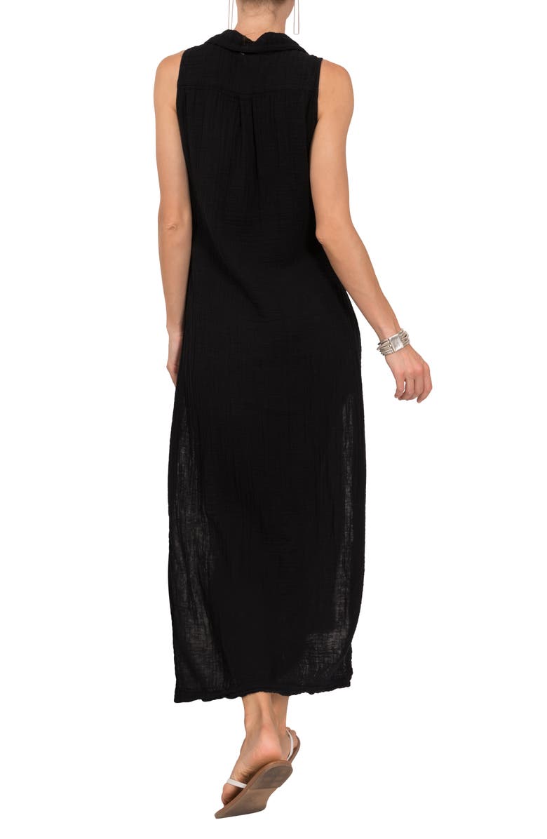 Everyday Ritual Vivienne Sleeveless Cotton Gauze Caftan Top, Alternate, color, Black