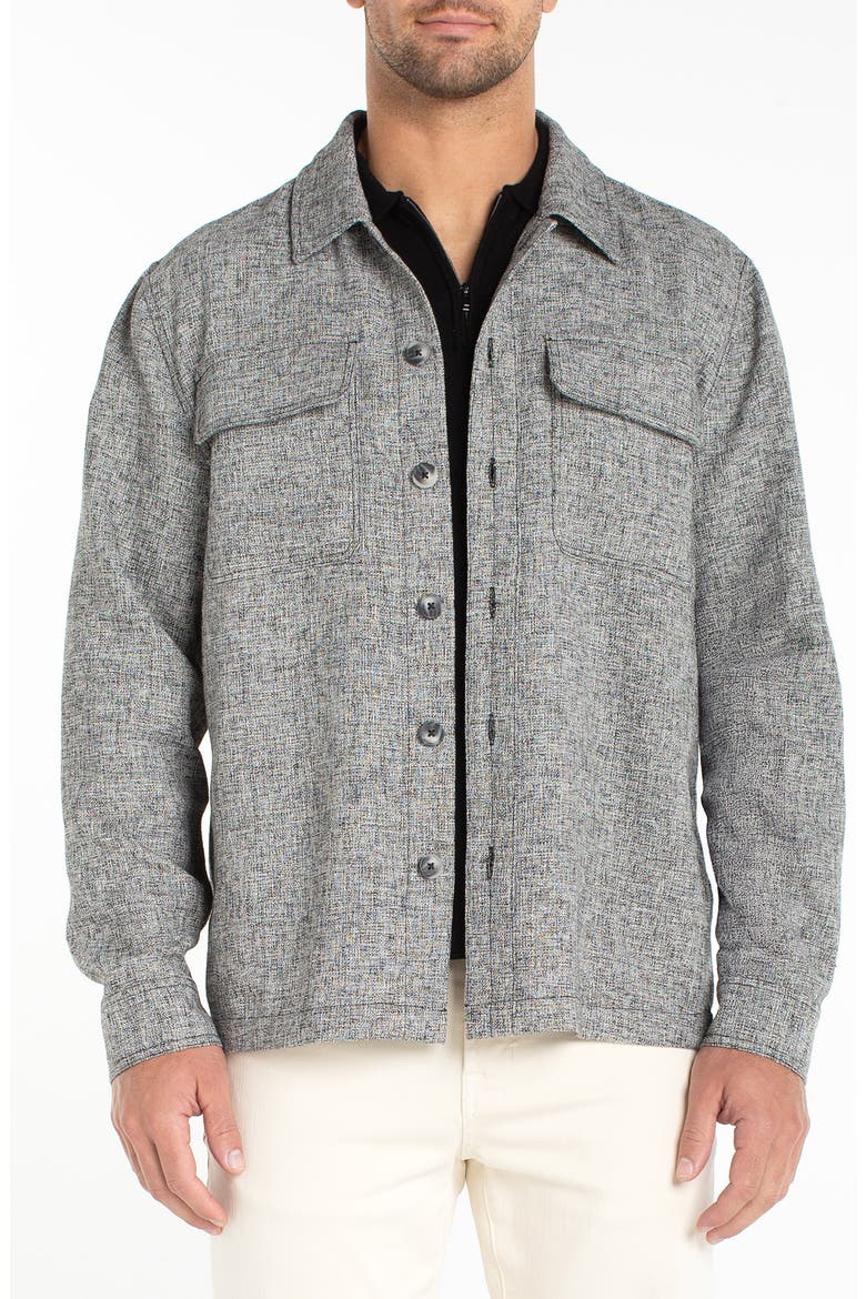 Marled Flap Pocket Overshirt, Main, color, BLACK MULTI