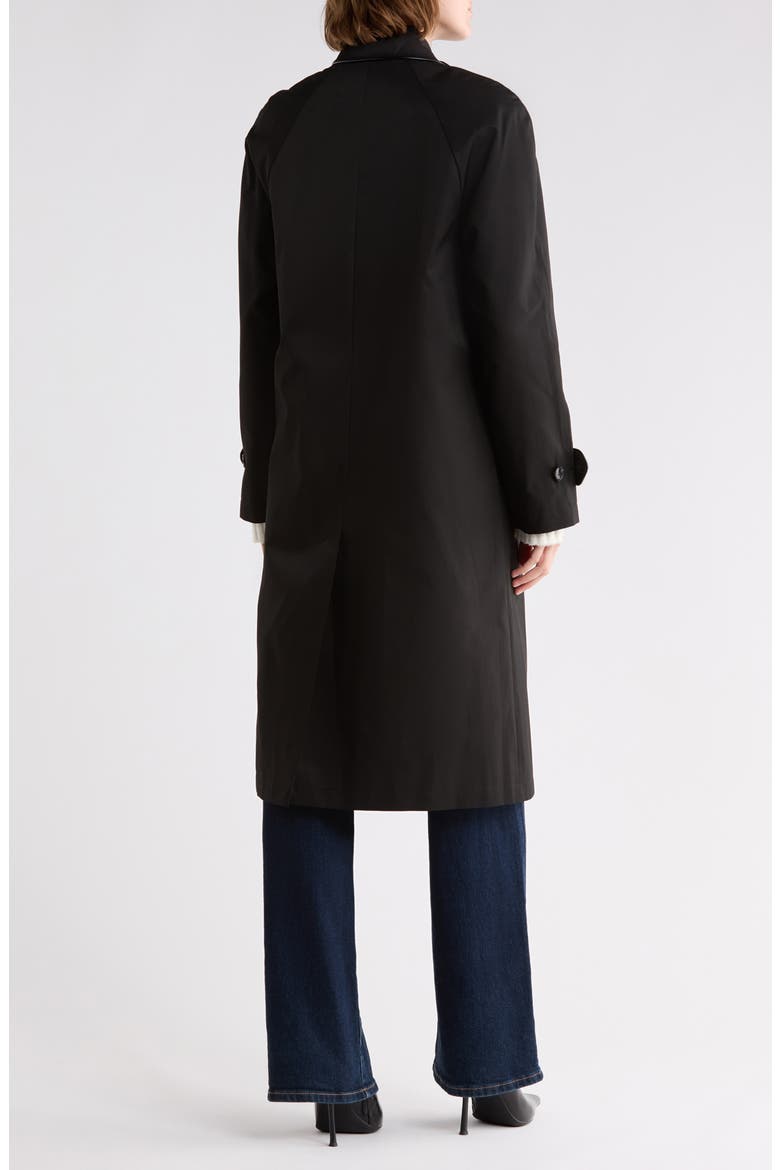 Lauren Ralph Lauren Faux Leather Trim Balmacaan Rain Coat (Women