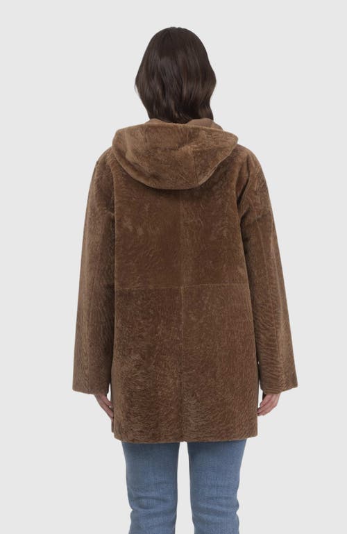 Gorski Reversible Textured Shearling Lamb Jacket In Brown