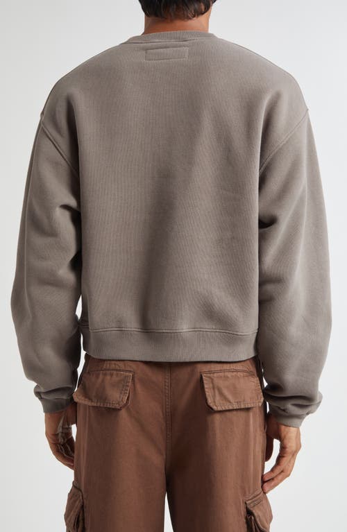 Erl Gender Inclusive Script Embroidery Cotton Sweatshirt In Brown