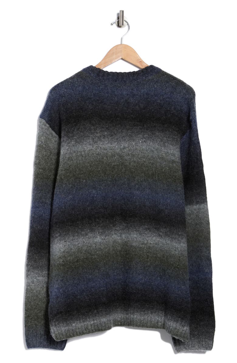 Lucky Brand Crewneck Ombré Sweater, Alternate, color, Grey/ Multi Stripe