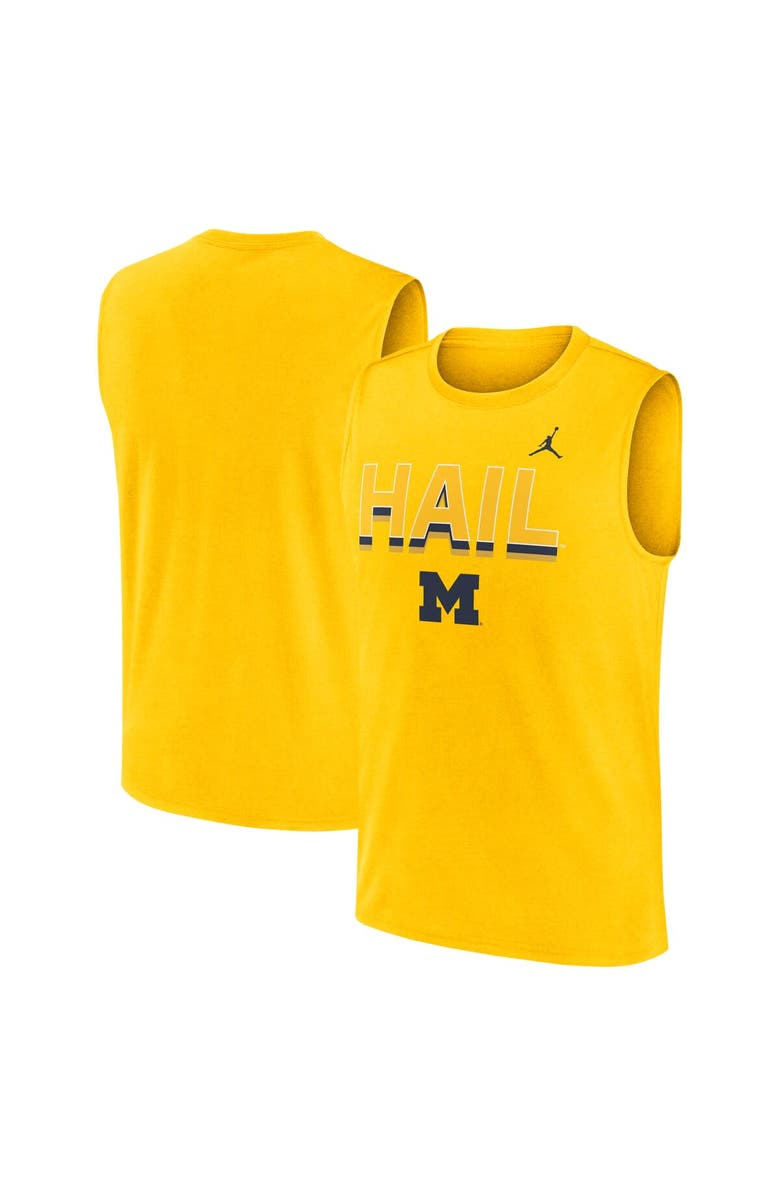 Jordan Brand Men's Jordan Brand Maize Michigan Wolverines Primetime Tricode Legend Performance Tank Top, Main, color, Maize