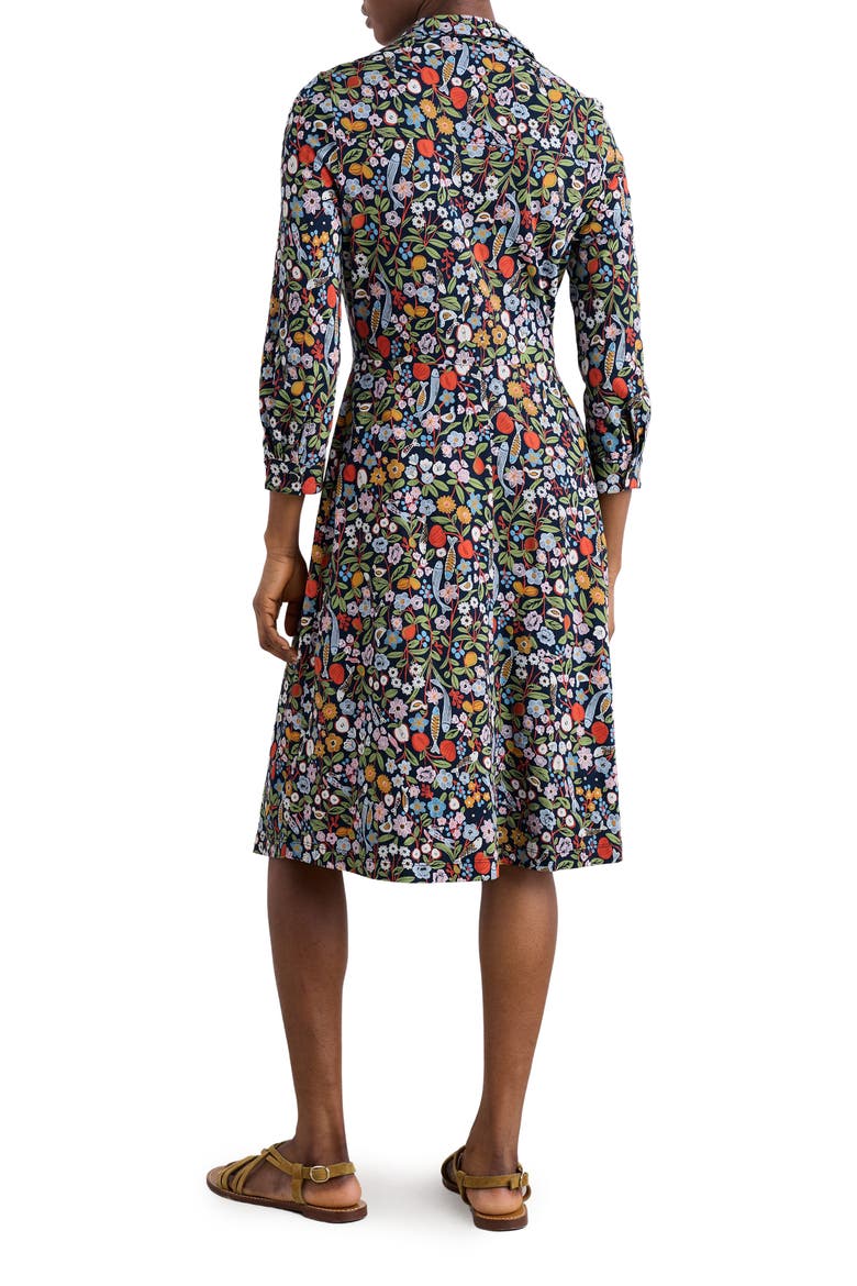 Cudden Print Organic Cotton Blend Midi Dress, Alternate, color, STILL LIFE MARITIME