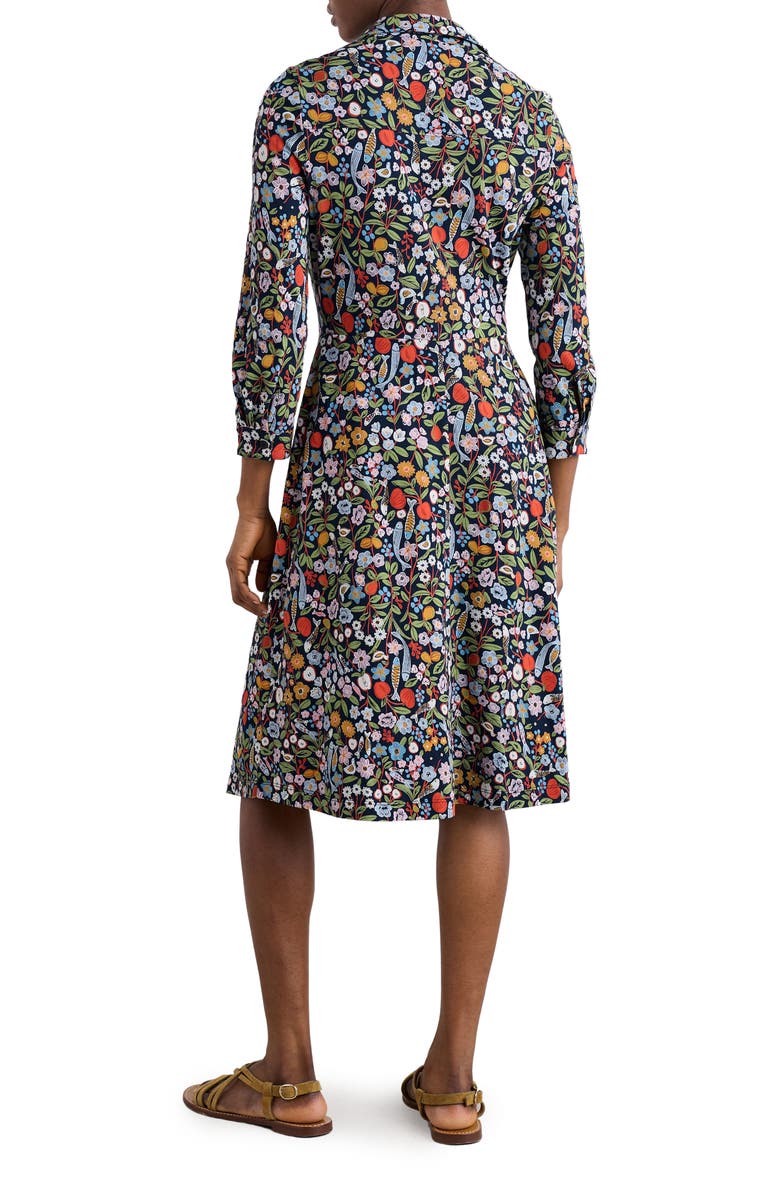 Seasalt Cornwall Cudden Print Organic Cotton Blend Midi Dress, Alternate, color, Still Life Maritime