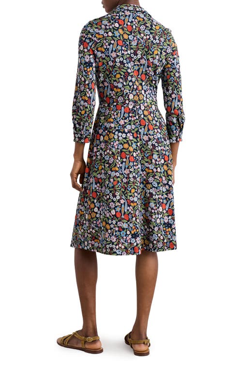 Seasalt Cornwall Cudden Print Organic Cotton Blend Midi Dress In Multi